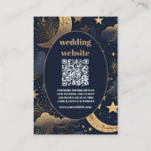Carte D'accompagnement qr codeMariage céleste d'or bleu nuit (Devant)