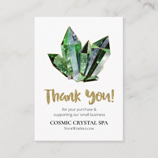 Carte D'accompagnement *~ QR COSMIC CRYSTAL Review MERCI AP8 LOGO (Devant)