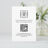Carte D'accompagnement QR de feedback | Lien de révision d'entreprise cli (Debout devant)