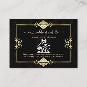 Carte D'accompagnement QR Elegant Art Déco 20s Casino Vegas