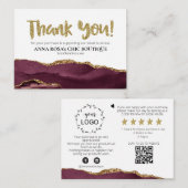 Carte D'accompagnement *~* QR Logo MERCI examen de marque AGATE AP8 (Devant / Derrière)