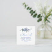 Carte D'accompagnement Quelque Chose de Bleu Fleurs Réception de Mariage (Debout devant)