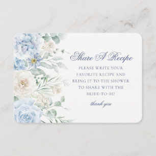 Carte D'accompagnement Quelque chose de bleu floral hydrangea partager un