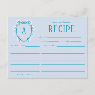 Carte D'accompagnement Quelque chose de bleu Recette de Baby Shower Flora