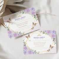 Quinceanera d'or violet Mis Quince 15 Anos RSVP