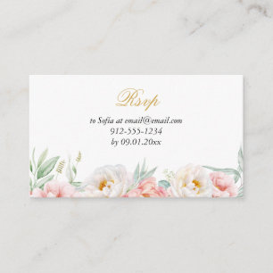 Carte D'accompagnement Quinceañera Elegant Rose & Or RSVP
