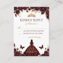 Quinceañera Emerald Gold Burgundy Roses Princess