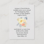 Carte D'accompagnement Quinceanera Fête de Thanksgiving Messe Fleurs Tein (Devant)