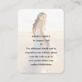 Carte D'accompagnement Quinceañera Photo QR RSVP Rose Gold Crown Scan Me (Dos)