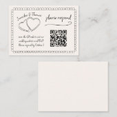 Carte D'accompagnement Quirky Whimsical Main tiré Mariage QR code RSVP (Devant / Derrière)