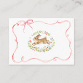 Carte D'accompagnement Rabbit Floral Pink Bow Baby Shower Book Request (Dos)