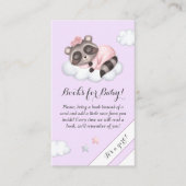Carte D'accompagnement Raccoon Baby shower Lavender Livres Pour Bébé (Devant)