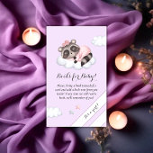 Carte D'accompagnement Raccoon Baby shower Lavender Livres Pour Bébé