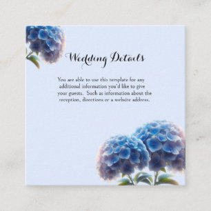Carte D'accompagnement Radiant Elegance Hydrangea Bleue Mariage 