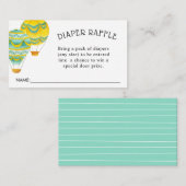 Carte D'accompagnement Raffin à couches à air chaud jaune et aqua (Devant / Derrière)