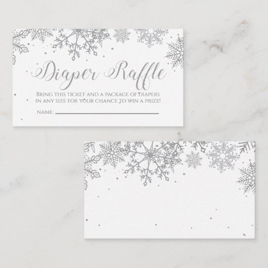 Carte D'accompagnement Raffin à couches de neige en argent (Devant / Derrière)