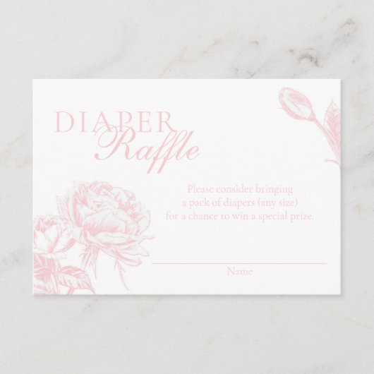 Carte D'accompagnement Raffin à couches florales rose et blanc (Devant)