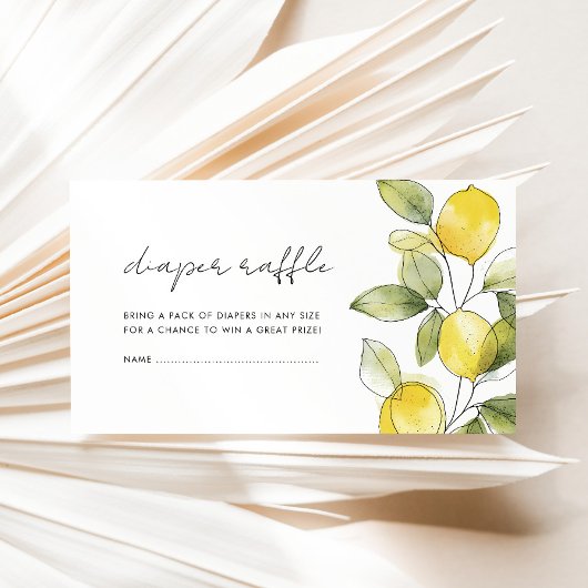 Carte D'accompagnement Raffin de Baby shower citron