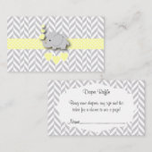 Carte D'accompagnement Raffin de Baby shower de couche jaune gris (Devant / Derrière)