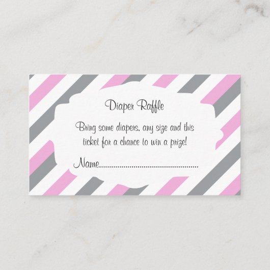 Carte D'accompagnement Raffin de couches pour éléphants blancs, roses et (Dos)