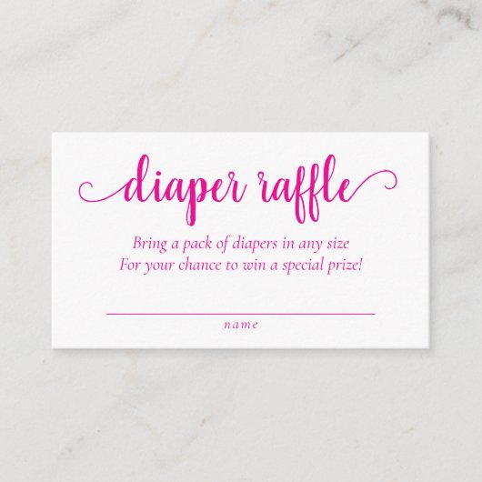 Carte D'accompagnement Raffin simple à chaud | Douche Magenta (Devant)