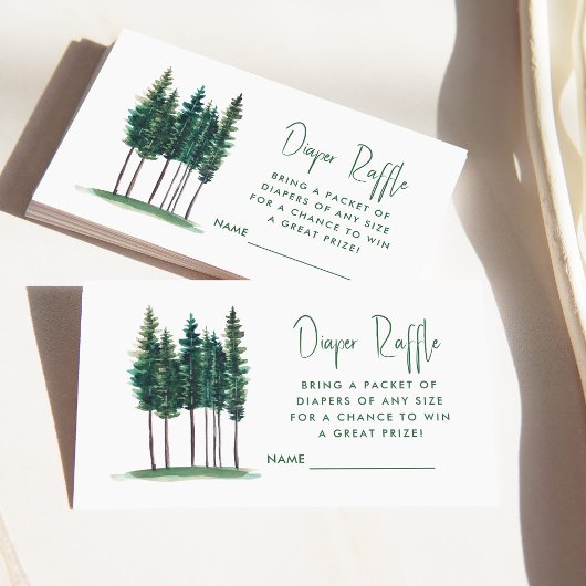 Carte D'accompagnement Raffle à couches de papier vert rustique