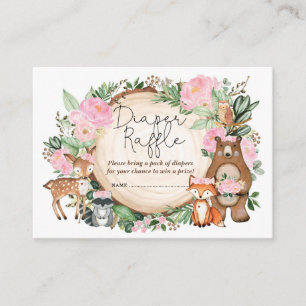 Carte D'accompagnement Raffle à couches Rustiques rose floral