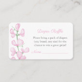 Carte D'accompagnement Raffle de Baby shower à couche classique rose flor (Devant)