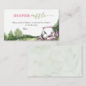 Carte D'accompagnement Raffle de Baby shower de couche de golf rose (Devant / Derrière)