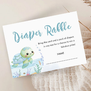 Carte D'accompagnement Raffle de Baby shower de couches de tortue de mer