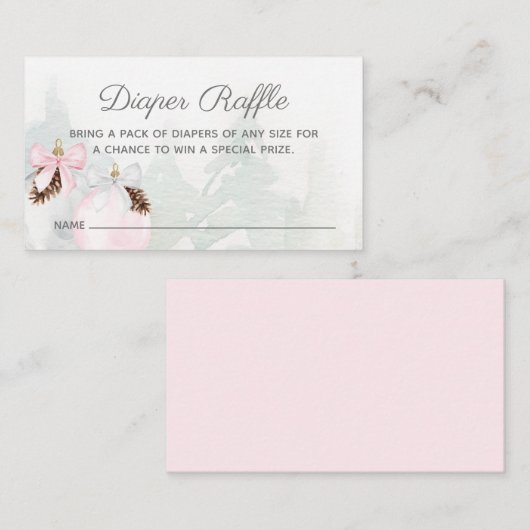 Carte D'accompagnement Raffle de Baby shower de la fille d'hiver (Devant / Derrière)