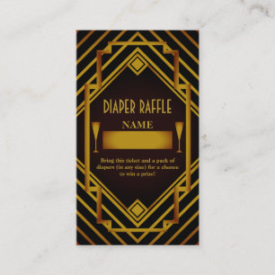Carte D'accompagnement Raffle de couche Baby shower de Gatsby Gold 2020