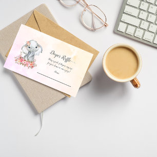 Carte D'accompagnement Raffle de couche bébé éléphant
