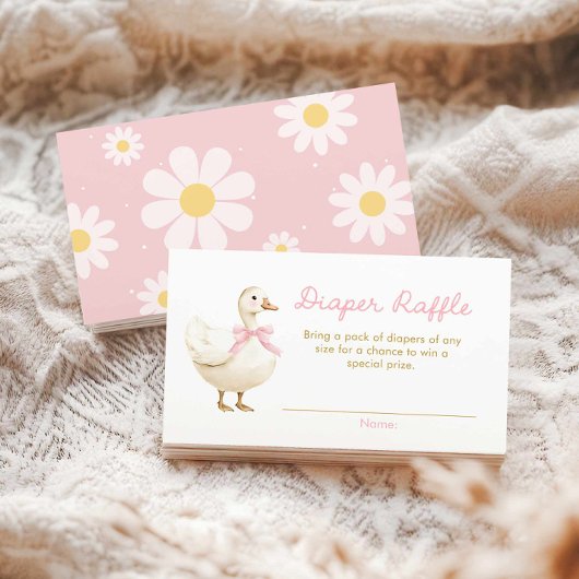 Carte D'accompagnement Raffle de couche de fille d'oie soie rose