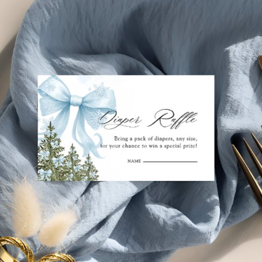 Carte D'accompagnement Raffle de couche de plongée bleu hiver à l'extérie