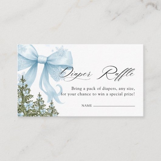 Carte D'accompagnement Raffle de couche de plongée bleu hiver à l'extérie (Devant)