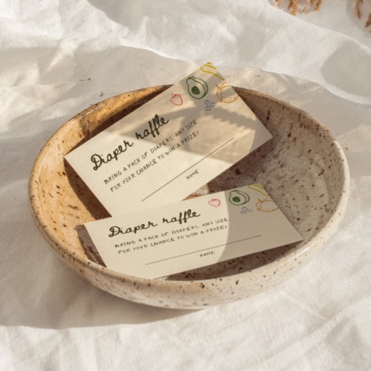 Carte D'accompagnement Raffle de couches à main tiré localement