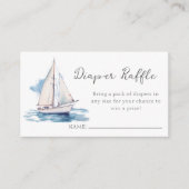 Carte D'accompagnement Raffle de couches | Baby shower Bateau à voile (Devant)