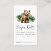 Carte D'accompagnement Raffle de couches | Baby shower Bear Cub (Devant)