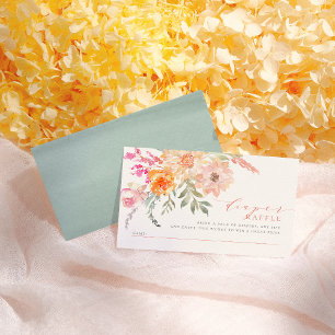 Carte D'accompagnement Raffle de couches Baby shower de ressort Turquoi