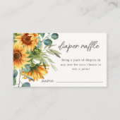 Carte D'accompagnement Raffle de couches | Baby shower de tournesol (Devant)