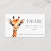 Carte D'accompagnement Raffle de couches | Baby shower Giraffe (Devant)