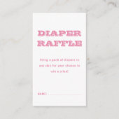 Carte D'accompagnement Raffle de couches | Baby shower rose (Devant)