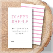 Carte D'accompagnement Raffle de couches | Baby shower rose