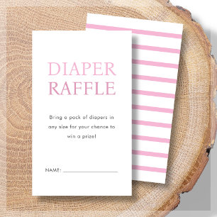 Carte D'accompagnement Raffle de couches   Baby shower rose
