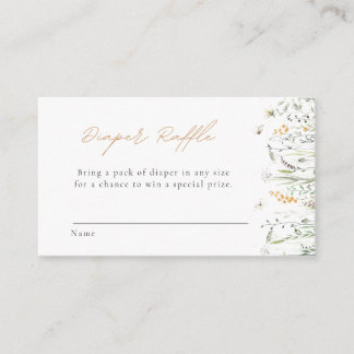 Carte D'accompagnement Raffle de couches fleurs sauvages