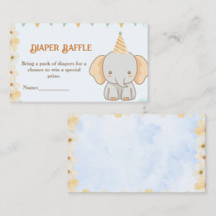 Carte D'accompagnement Raffle de couches - Petite arachide Rêves Eléphant