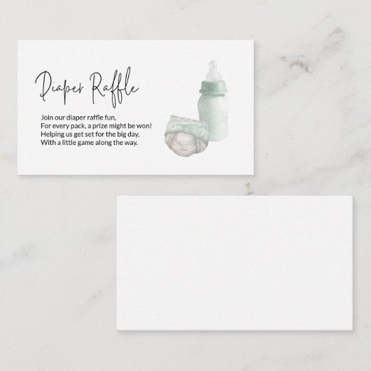 Carte D'accompagnement Raffle de couches vertes (Devant / Derrière)