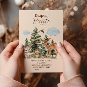 Carte D'accompagnement Raffle de Diapper Animaux de Forêt Boisée