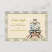 Carte D'accompagnement Raffle de diappeur de train à aquarelle verte (Devant)